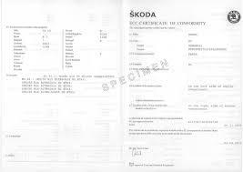 Certificat de conformité Skoda